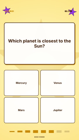Gold Star · Sunshine quiz video template preview