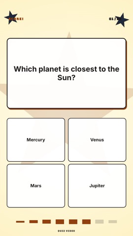 Gold Star · Cream quiz video template preview