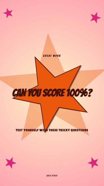 Gold Star · Peach hook quiz video template preview