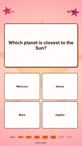 Gold Star · Peach quiz video template preview