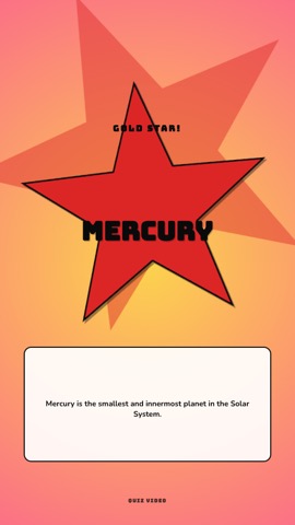 Gold Star · Pop answer quiz video template preview