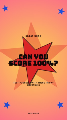 Gold Star · Pop hook quiz video template preview
