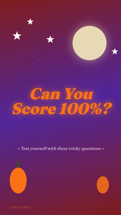 Halloween · Fire hook quiz video template preview