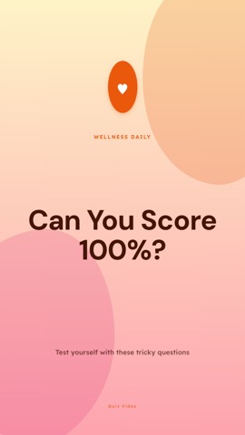 Care · Peach hook quiz video template preview