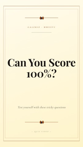 Museum · Cream hook quiz video template preview