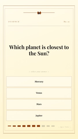 Museum · Cream quiz video template preview