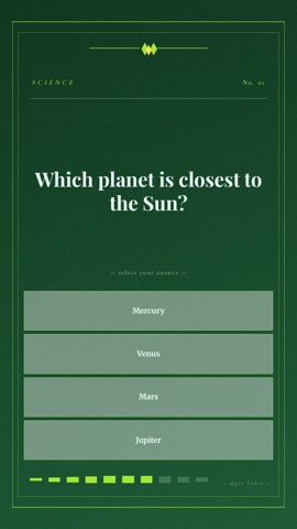 Museum · Forest quiz video template preview