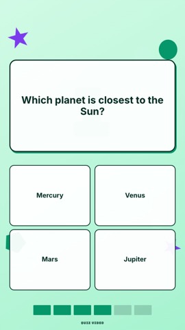 Kids · Mint quiz video template preview
