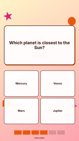 Kids · Peach quiz video template preview