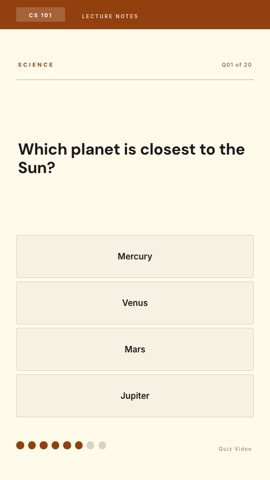 Lecture · Cream quiz video template preview