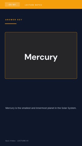 Lecture · Slate answer quiz video template preview