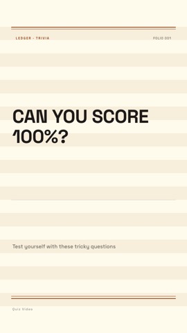Ledger · Cream hook quiz video template preview