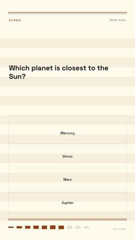 Ledger · Cream quiz video template preview