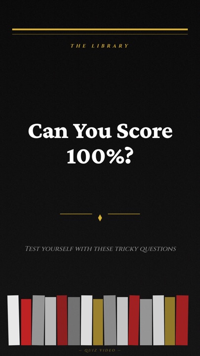 Library · Noir hook quiz video template preview