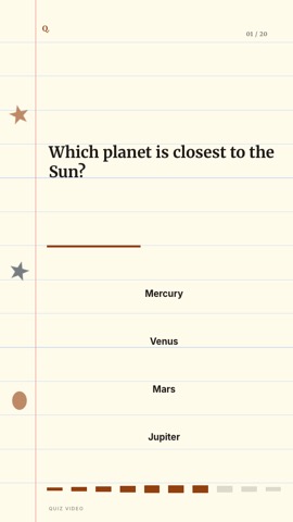 Notebook · Cream quiz video template preview