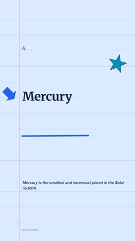 Notebook · Blue Ruled answer quiz video template preview