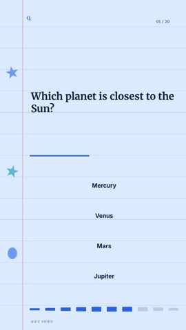 Notebook · Blue Ruled quiz video template preview