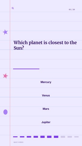Notebook · Lavender quiz video template preview