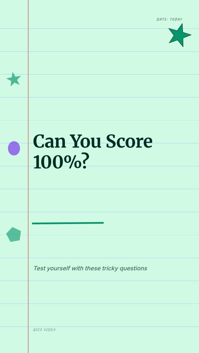 Notebook · Mint hook quiz video template preview