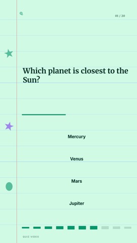 Notebook · Mint quiz video template preview