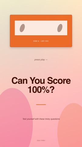 Lofi · Peach hook quiz video template preview