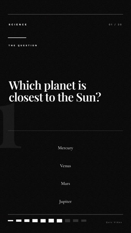 Fashion · Noir quiz video template preview