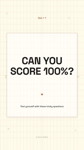 Math · Cream hook quiz video template preview