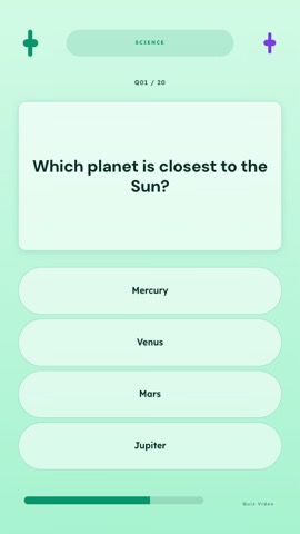 Clinic · Mint quiz video template preview