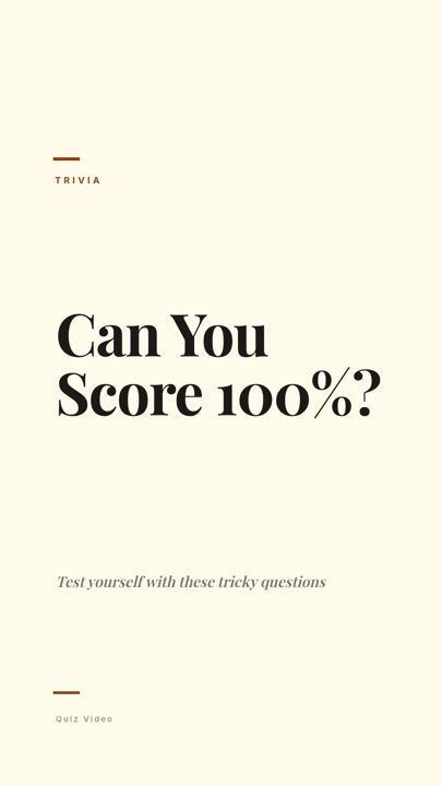 Editorial · Cream hook quiz video template preview
