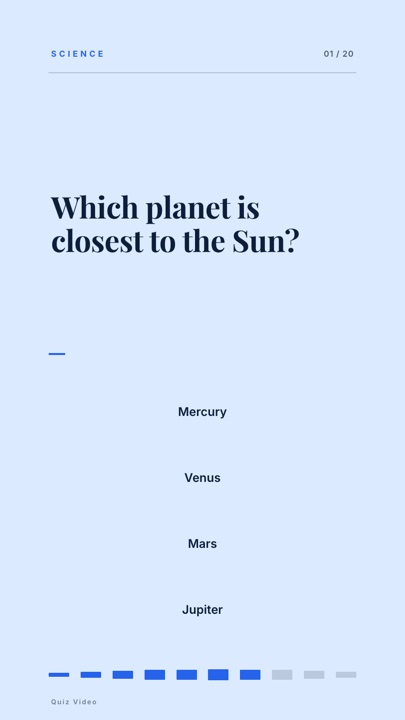 Editorial · Glacier quiz video template preview