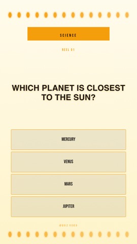 Movie · Drive-In quiz video template preview