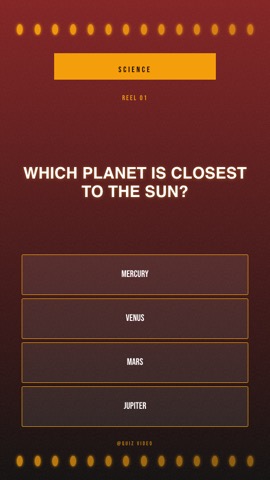 Movie · Premiere quiz video template preview