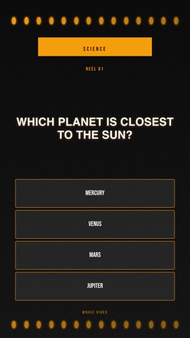 Movie · Noir quiz video template preview