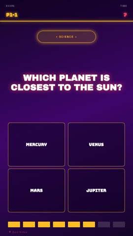 Neon Arcade · Marquee quiz video template preview
