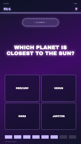 Neon Arcade · Cosmos quiz video template preview