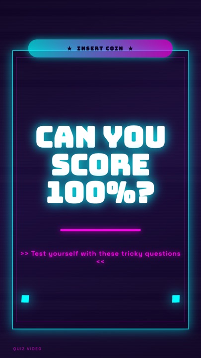 Neon Arcade · Cyberpunk hook quiz video template preview