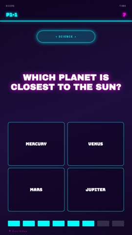 Neon Arcade · Cyberpunk quiz video template preview