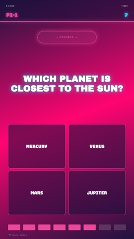 Neon Arcade · Miami quiz video template preview