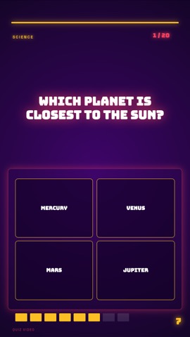 Neon Bar Sign · Arcade quiz video template preview