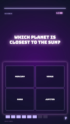 Neon Bar Sign · Cosmos quiz video template preview