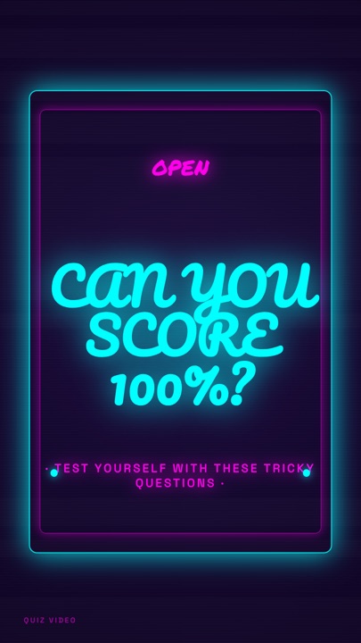 Neon Bar Sign · Cyberpunk hook quiz video template preview