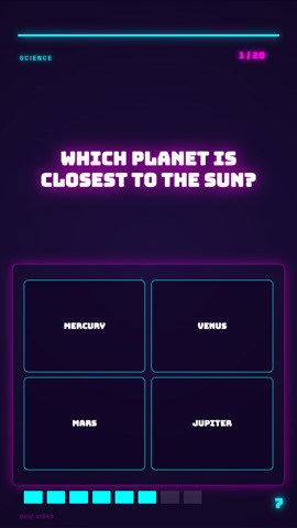 Neon Bar Sign · Cyberpunk quiz video template preview