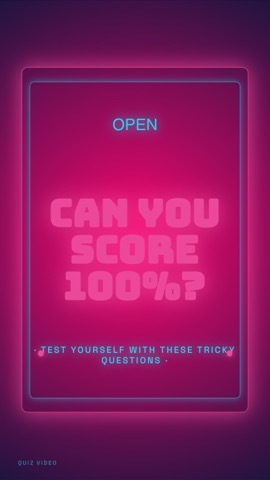 Neon Bar Sign · Miami hook quiz video template preview