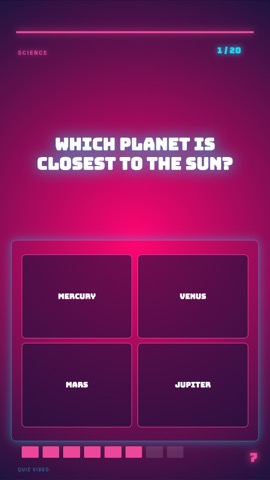 Neon Bar Sign · Miami quiz video template preview