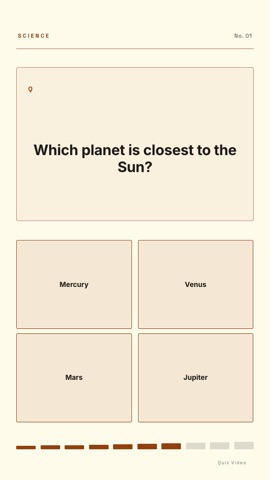 Periodic · Cream quiz video template preview