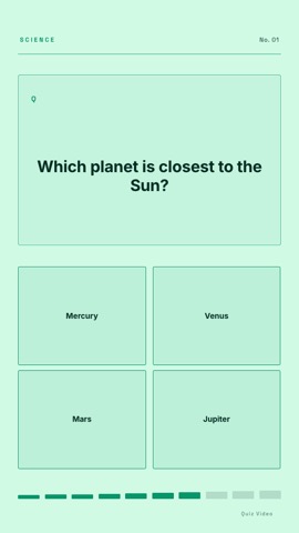 Periodic · Mint quiz video template preview