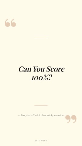 Quote · Cream hook quiz video template preview