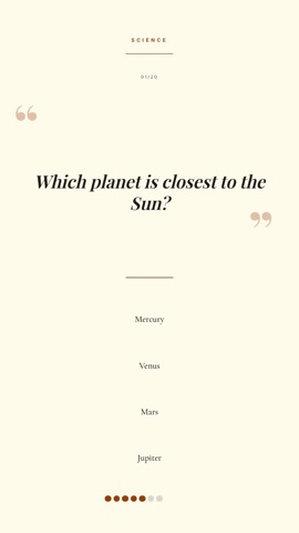 Quote · Cream quiz video template preview