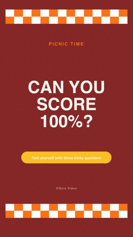 Picnic · Classic Red hook quiz video template preview