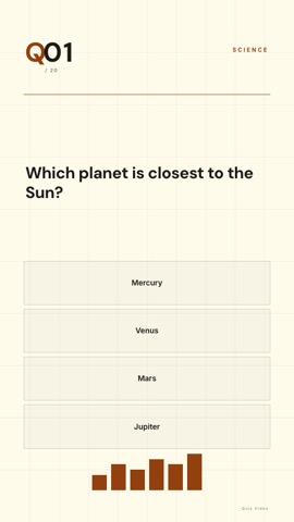 Quarterly · Cream quiz video template preview